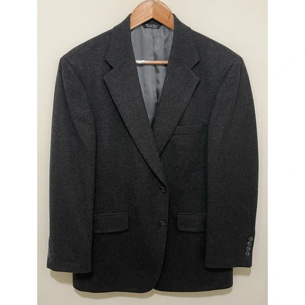 Joseph & Lyman 100% Cashmere Classic Charcoal Blazer, Size 40 Short - Picture 2 of 11